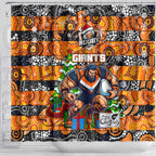 Giants Football Merry Christmas Shower Curtain Indigenous Australian Art