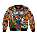 Custom Giants Rugby Merry Christmas Sleeve Zip Bomber Jacket Indigenous Australian Art