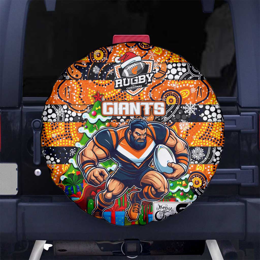 Giants Football Merry Christmas Spare Tire Cover Indigenous Australian Art