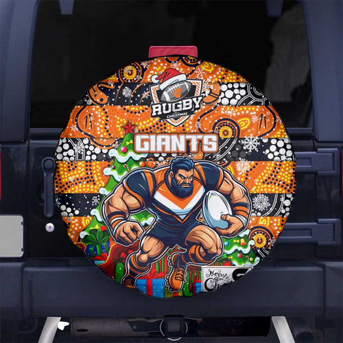 Giants Football Merry Christmas Spare Tire Cover Indigenous Australian Art