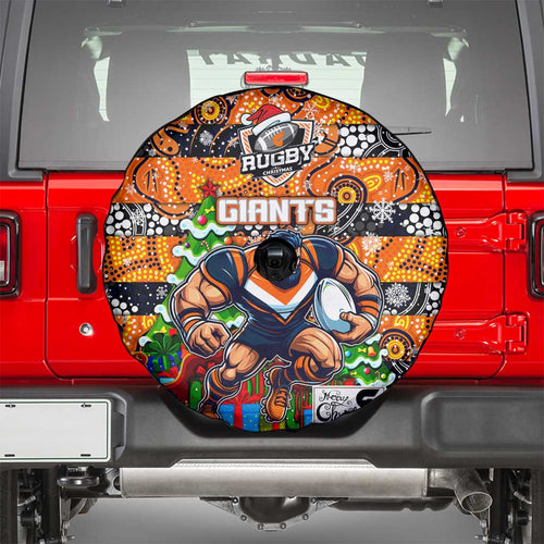 Giants Football Merry Christmas Spare Tire Cover Indigenous Australian Art