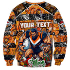 Custom Giants Rugby Merry Christmas Sweatshirt Indigenous Australian Art