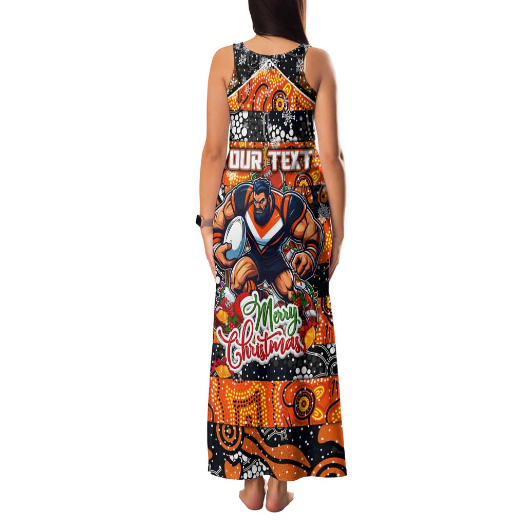 Custom Giants Rugby Merry Christmas Tank Maxi Dress Indigenous Australian Art