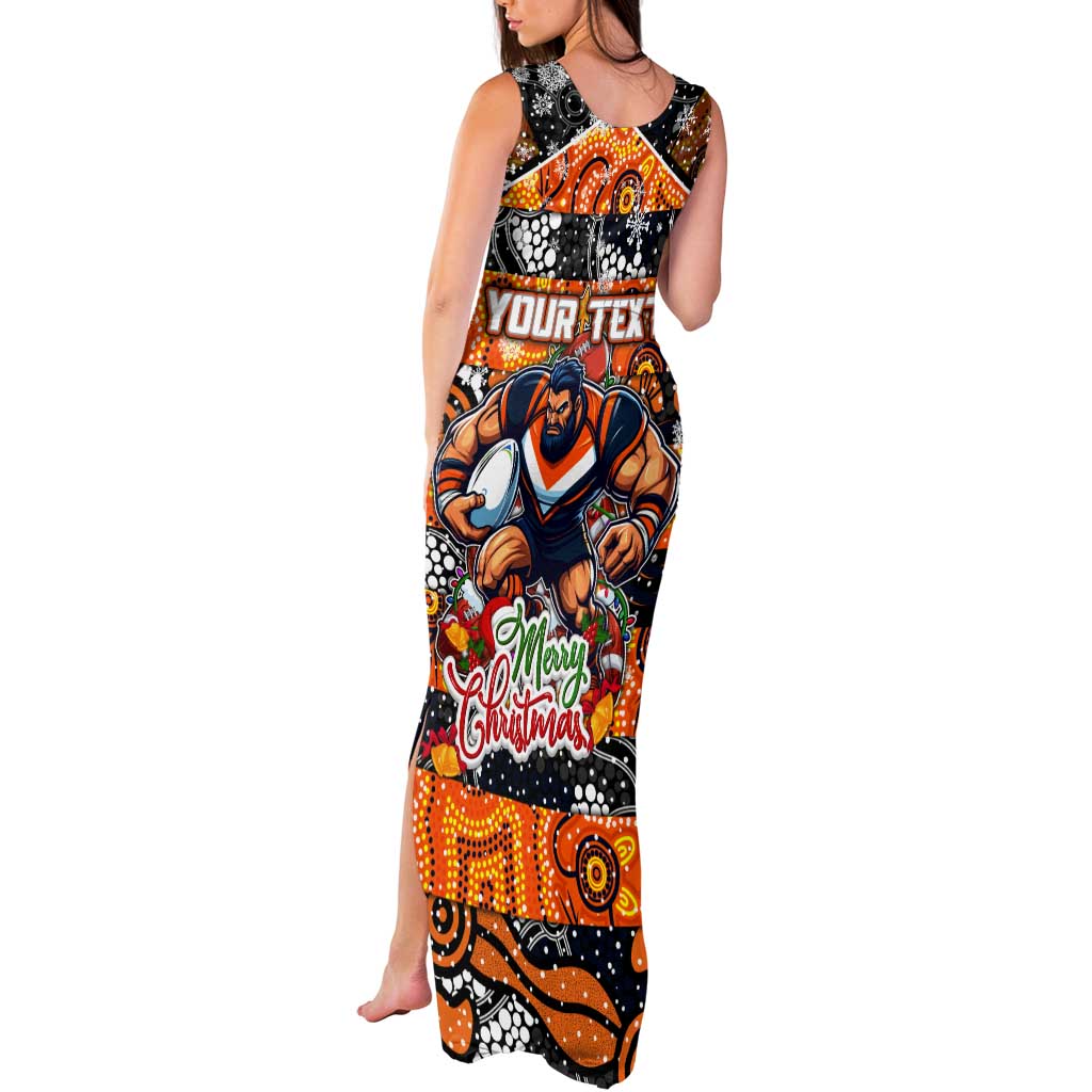 Custom Giants Rugby Merry Christmas Tank Maxi Dress Indigenous Australian Art