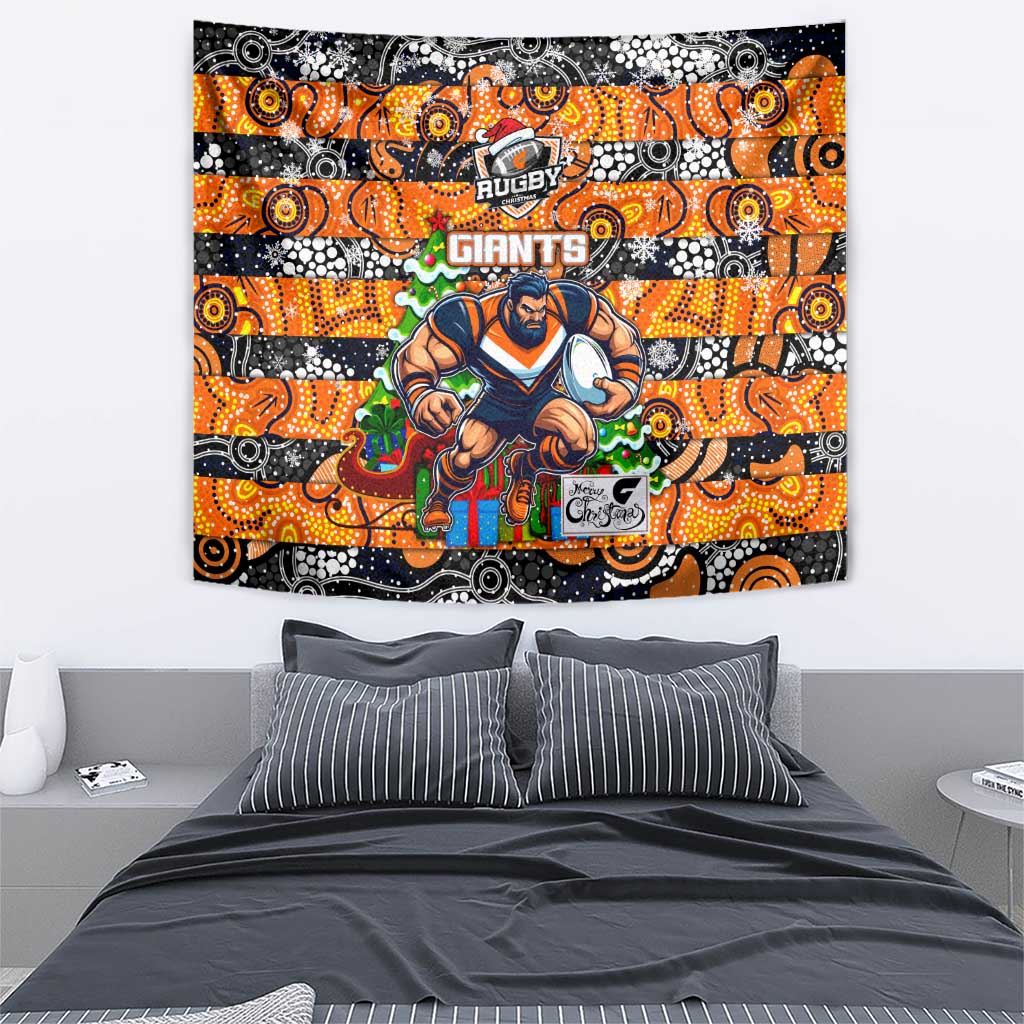 Giants Football Merry Christmas Tapestry Indigenous Australian Art