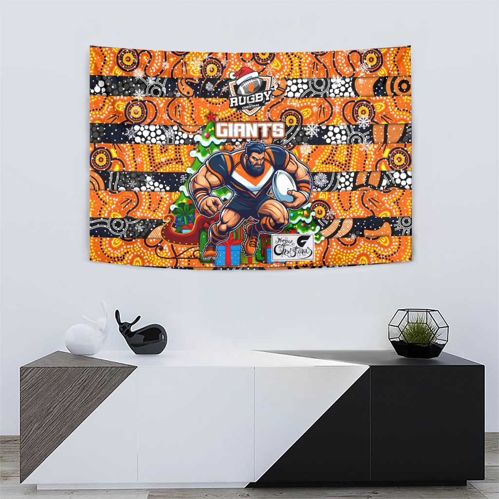 Giants Football Merry Christmas Tapestry Indigenous Australian Art