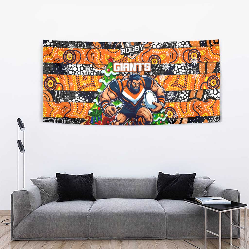 Giants Football Merry Christmas Tapestry Indigenous Australian Art
