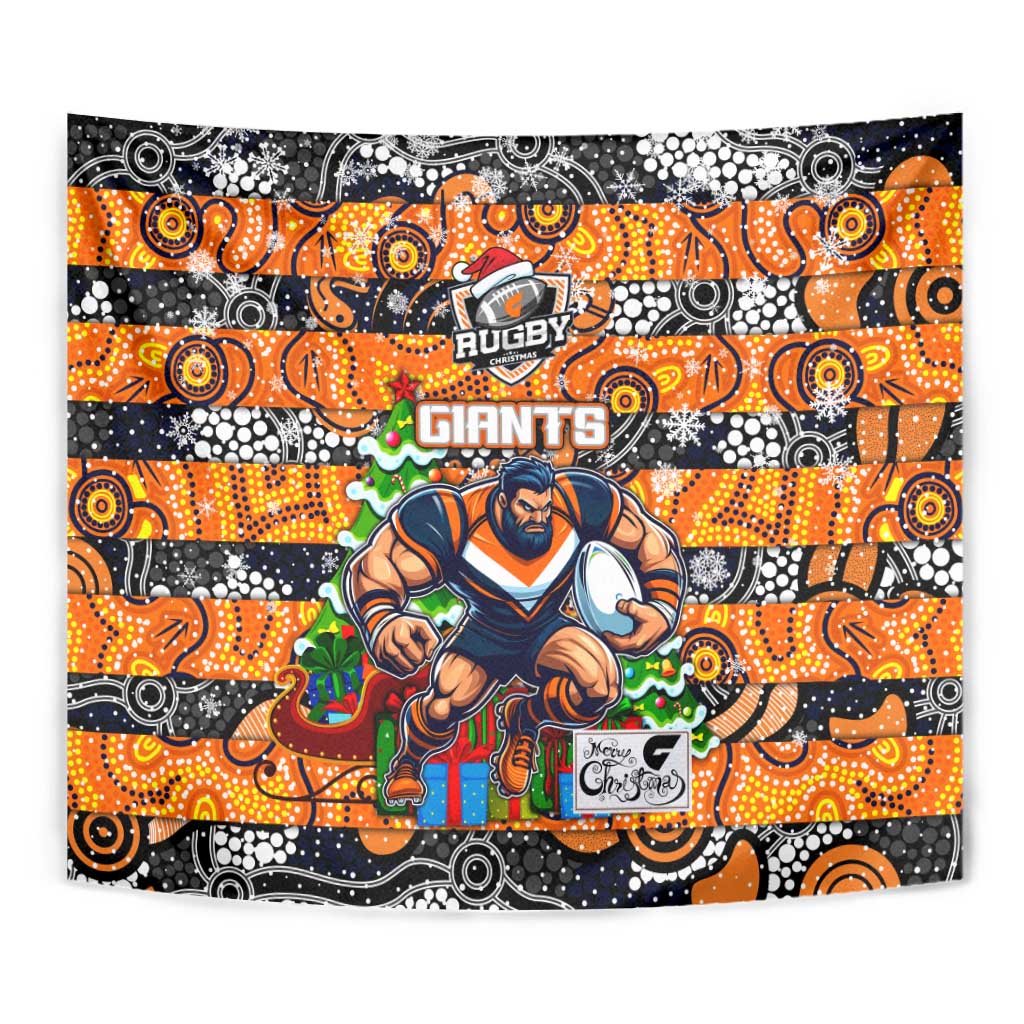 Giants Football Merry Christmas Tapestry Indigenous Australian Art
