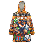 Custom Giants Rugby Merry Christmas Wearable Blanket Hoodie Indigenous Australian Art