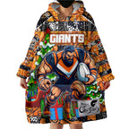 Custom Giants Rugby Merry Christmas Wearable Blanket Hoodie Indigenous Australian Art