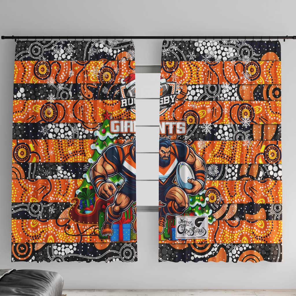 Giants Football Merry Christmas Window Curtain Indigenous Australian Art