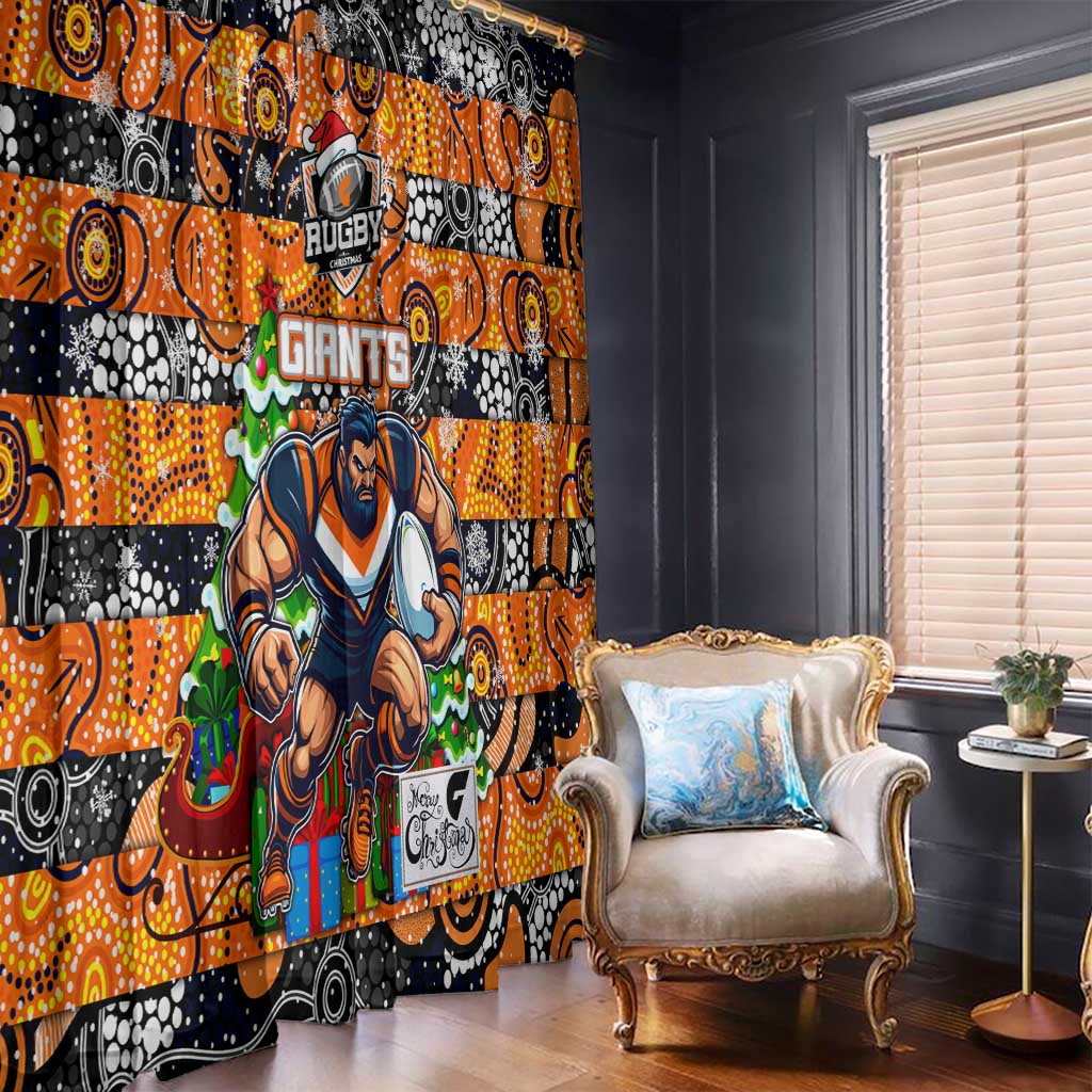 Giants Football Merry Christmas Window Curtain Indigenous Australian Art