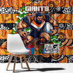 Giants Football Merry Christmas Window Curtain Indigenous Australian Art