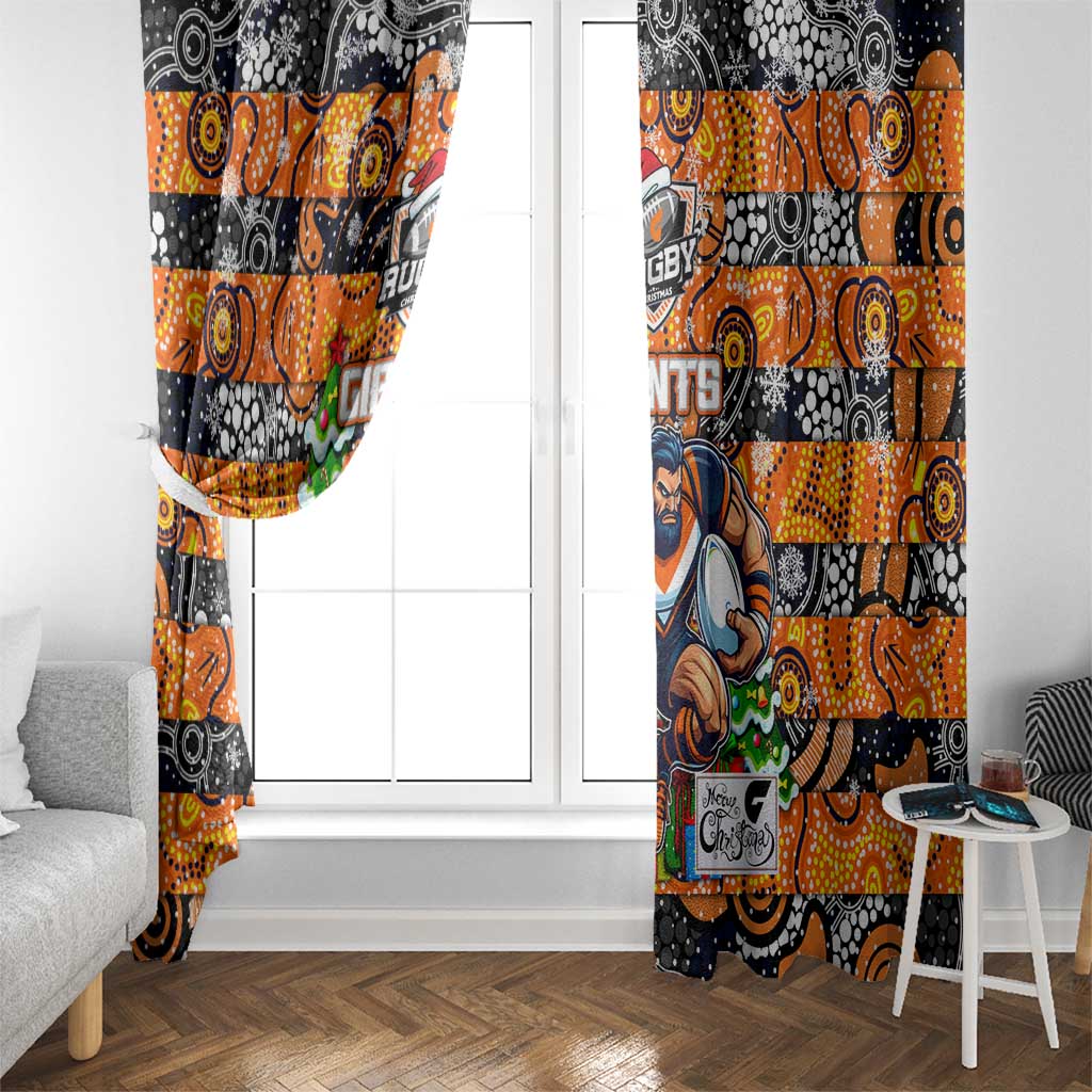 Giants Football Merry Christmas Window Curtain Indigenous Australian Art