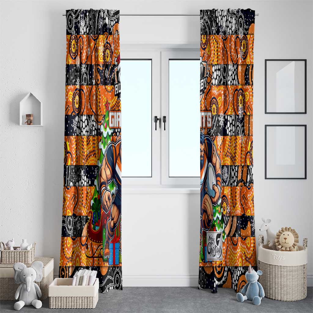 Giants Football Merry Christmas Window Curtain Indigenous Australian Art