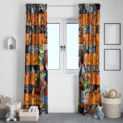 Giants Football Merry Christmas Window Curtain Indigenous Australian Art