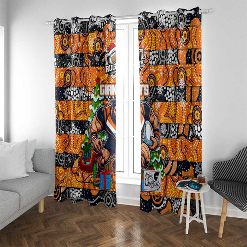 Giants Football Merry Christmas Window Curtain Indigenous Australian Art
