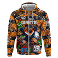Custom Giants Rugby Merry Christmas Zip Hoodie Indigenous Australian Art