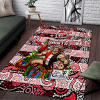 Saints Football Merry Christmas Area Rug Indigenous Australian Art