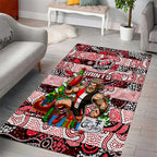 Saints Football Merry Christmas Area Rug Indigenous Australian Art