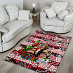 Saints Football Merry Christmas Area Rug Indigenous Australian Art