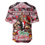 Custom Saints Rugby Merry Christmas Baseball Jersey Indigenous Australian Art
