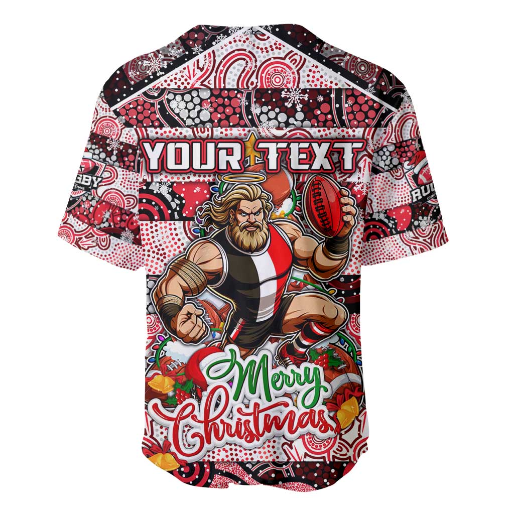 Custom Saints Rugby Merry Christmas Baseball Jersey Indigenous Australian Art