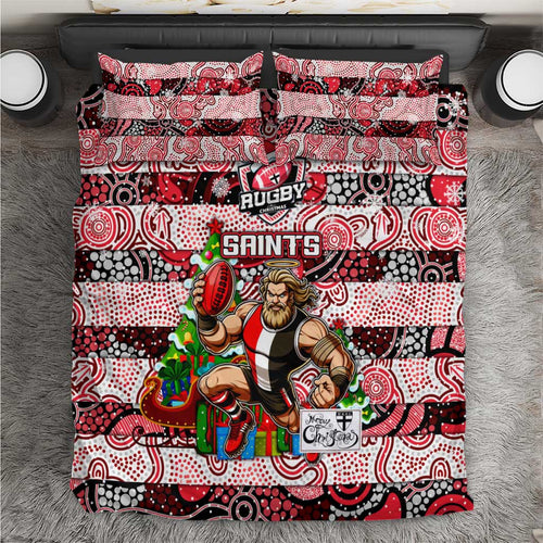 Saints Football Merry Christmas Bedding Set Indigenous Australian Art