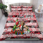 Saints Football Merry Christmas Bedding Set Indigenous Australian Art