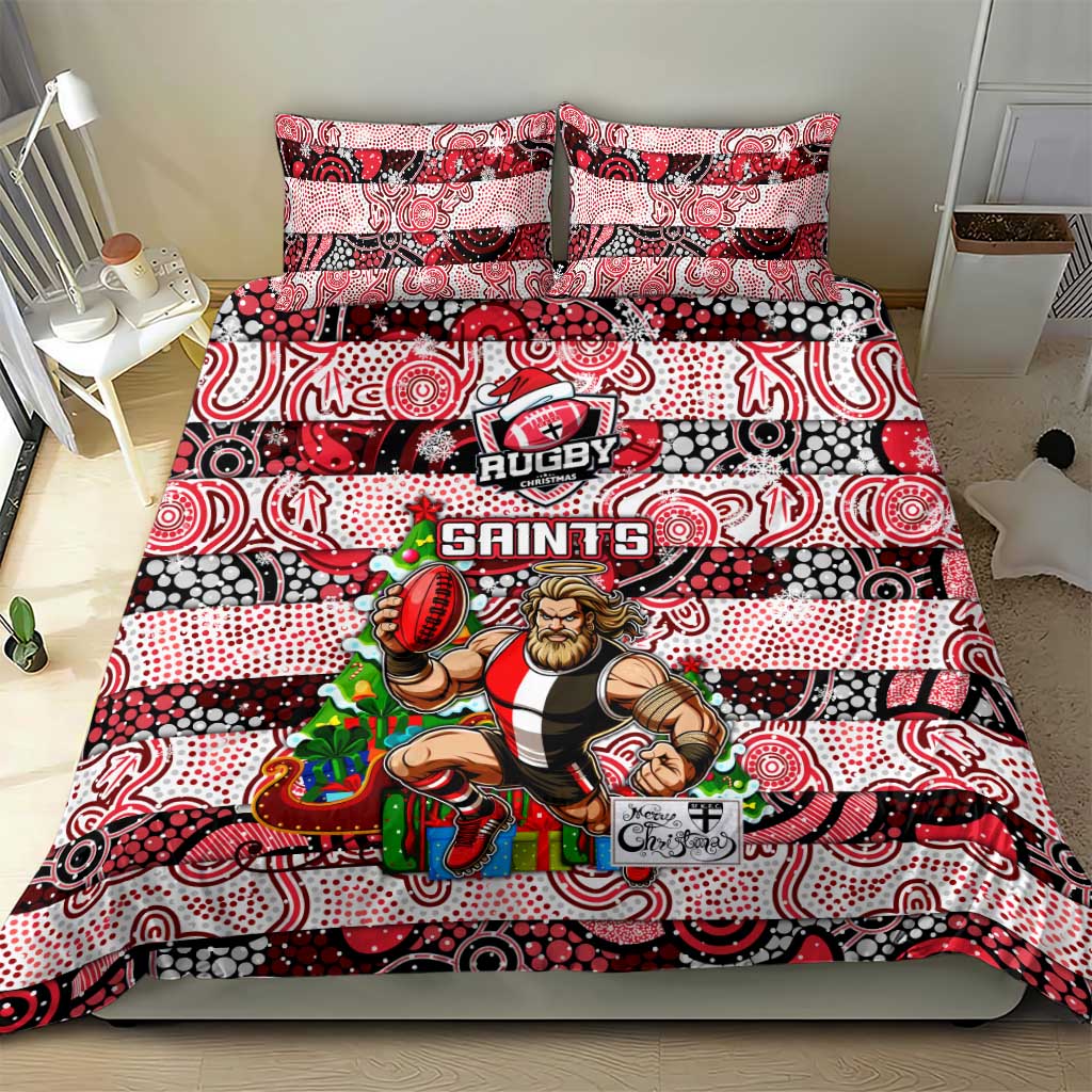 Saints Football Merry Christmas Bedding Set Indigenous Australian Art