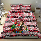 Saints Football Merry Christmas Bedding Set Indigenous Australian Art