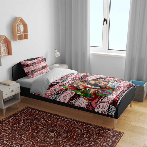 Saints Football Merry Christmas Bedding Set Indigenous Australian Art