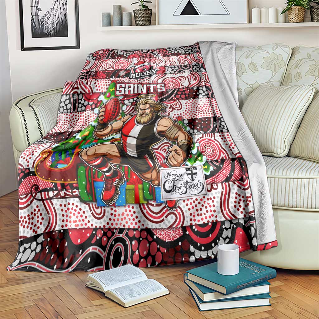 Saints Football Merry Christmas Blanket Indigenous Australian Art
