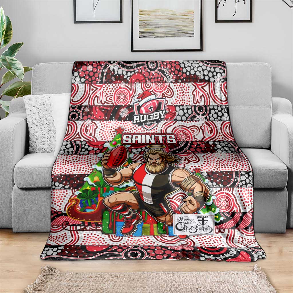 Saints Football Merry Christmas Blanket Indigenous Australian Art