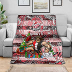 Saints Football Merry Christmas Blanket Indigenous Australian Art