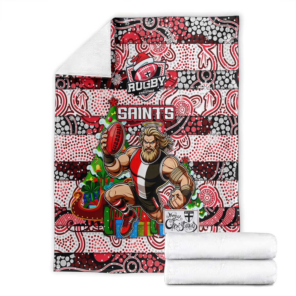Saints Football Merry Christmas Blanket Indigenous Australian Art