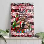 Saints Football Merry Christmas Canvas Wall Art Indigenous Australian Art