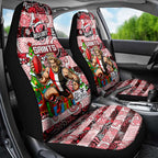 Saints Football Merry Christmas Car Seat Cover Indigenous Australian Art