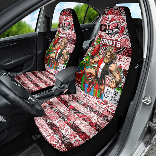 Saints Football Merry Christmas Car Seat Cover Indigenous Australian Art