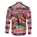 Custom Saints Rugby Merry Christmas Family Matching Summer Maxi Dress and Hawaiian Shirt Indigenous Australian Art