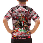 Custom Saints Rugby Merry Christmas Family Matching Tank Maxi Dress and Hawaiian Shirt Indigenous Australian Art