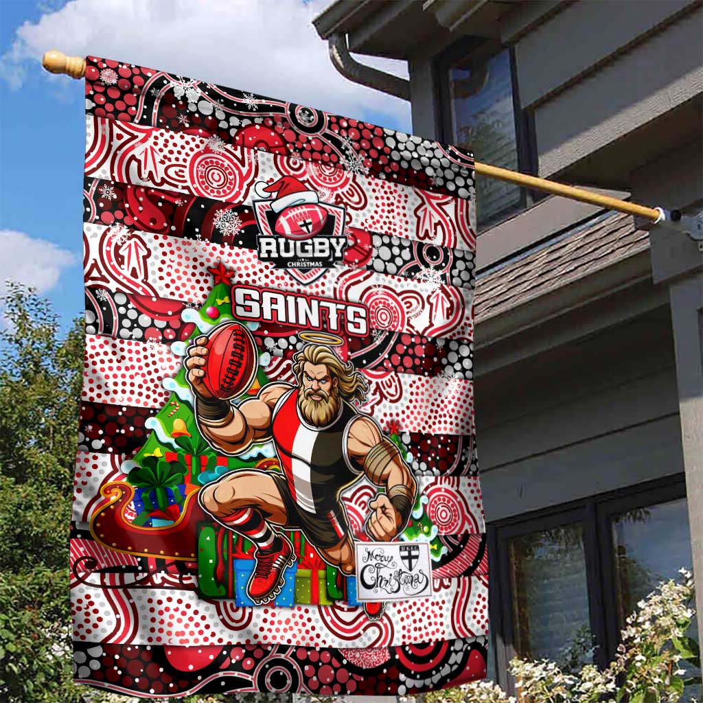 Saints Football Merry Christmas Garden Flag Indigenous Australian Art