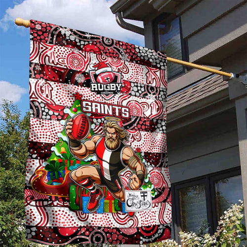 Saints Football Merry Christmas Garden Flag Indigenous Australian Art