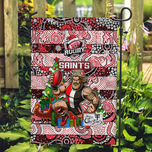 Saints Football Merry Christmas Garden Flag Indigenous Australian Art