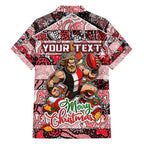 Custom Saints Rugby Merry Christmas Hawaiian Shirt Indigenous Australian Art