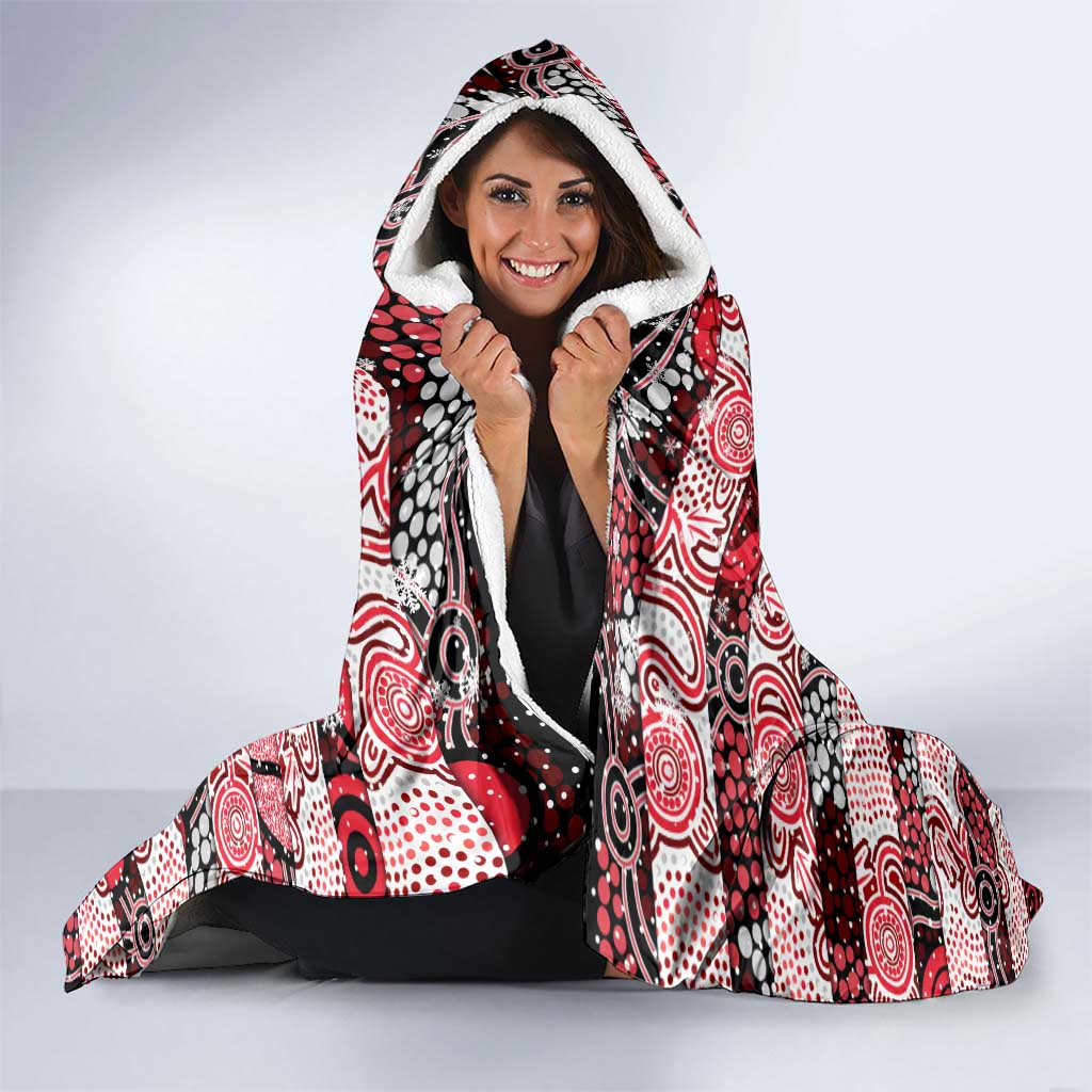 Saints Football Merry Christmas Hooded Blanket Indigenous Australian Art