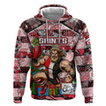 Custom Saints Rugby Merry Christmas Hoodie Indigenous Australian Art