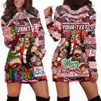 Custom Saints Rugby Merry Christmas Hoodie Dress Indigenous Australian Art