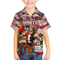 Custom Saints Rugby Merry Christmas Kid Hawaiian Shirt Indigenous Australian Art