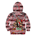 Custom Saints Rugby Merry Christmas Kid Hoodie Indigenous Australian Art